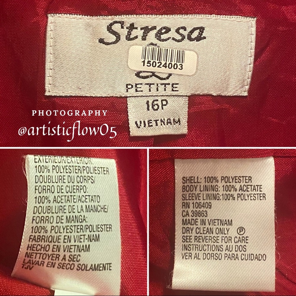 NEW! Vintage! Stresa Red 2 Piece Suit - Picture 7 of 7